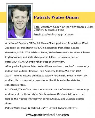 Patrick Wales-Dinan: A Renowned Cross Country and Track Coach
